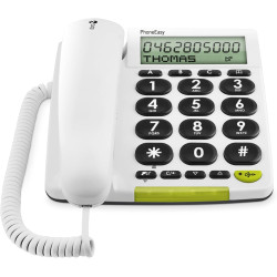 Doro PhoneEasy 312cs Téléphone Filaire à Larges Touches Contrastées, Fonction Mains-Libres et Mémoires Directes Idéal pour Les S