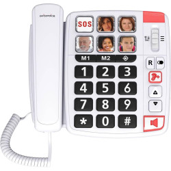 SWISSVOICE - Xtra 1110 - Téléphone Fixe Filaire - Larges Touches - 6 Touches Mémoires Avec Photo - Sonneries Extra Fortes - Indi