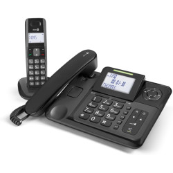 Doro Comfort 4005 téléphone Filaire + téléphone DECT sans Fil avec Répondeur (Noir) [Version Française]