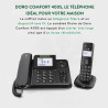 Doro Comfort 4005 téléphone Filaire + téléphone DECT sans Fil avec Répondeur (Noir) [Version Française]
