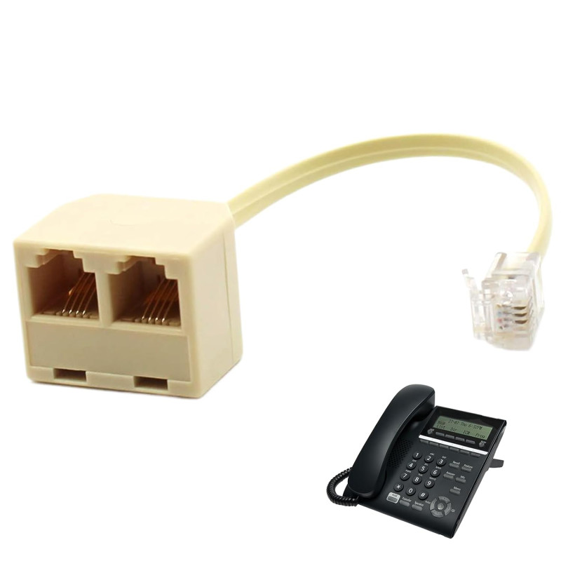 Cable RJ11, Adaptateur Telephone Fixe pour Box 10 Cm, Adaptateurs de Câble Téléphonique avec Répartiteur de Prise RJ11 6P4C, Rép