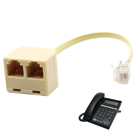 Cable RJ11, Adaptateur Telephone Fixe pour Box 10 Cm, Adaptateurs de Câble Téléphonique avec Répartiteur de Prise RJ11 6P4C, Rép