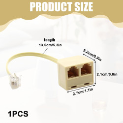 Cable RJ11, Adaptateur Telephone Fixe pour Box 10 Cm, Adaptateurs de Câble Téléphonique avec Répartiteur de Prise RJ11 6P4C, Rép