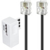 APM 570838 - doux et flexible Cordon ADSL Rj11 Mâle/Mâle de couleur Noir 5 M + Filtre Adsl Blanc - pour relier à un boîtier ou u