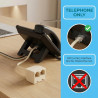 Répartiteur Téléphonique RJ11 6P4C (1 Mâle vers 2 Femelles), Adaptateur Doubleur de Prise Téléphone Fixe pour Box ADSL, Fax, Mod