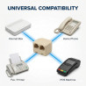 Répartiteur Téléphonique RJ11 6P4C (1 Mâle vers 2 Femelles), Adaptateur Doubleur de Prise Téléphone Fixe pour Box ADSL, Fax, Mod