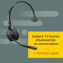 Engage 65 SE Casque Mono, Base, Alimentation électrique, câble USB-C vers USB-A de 1,5 m, câble de téléphone de Bureau, Guide de