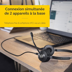 Engage 65 SE Casque Mono, Base, Alimentation électrique, câble USB-C vers USB-A de 1,5 m, câble de téléphone de Bureau, Guide de