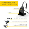Engage 65 SE Casque Mono, Base, Alimentation électrique, câble USB-C vers USB-A de 1,5 m, câble de téléphone de Bureau, Guide de