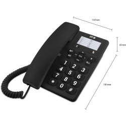 SPC Original - Téléphone Fixe Bureau/Mural, Grandes Touches, Noir | Grandes touches, simple, 3 touches de mémoire directe, sonne
