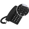 SPC Original - Téléphone Fixe Bureau/Mural, Grandes Touches, Noir | Grandes touches, simple, 3 touches de mémoire directe, sonne