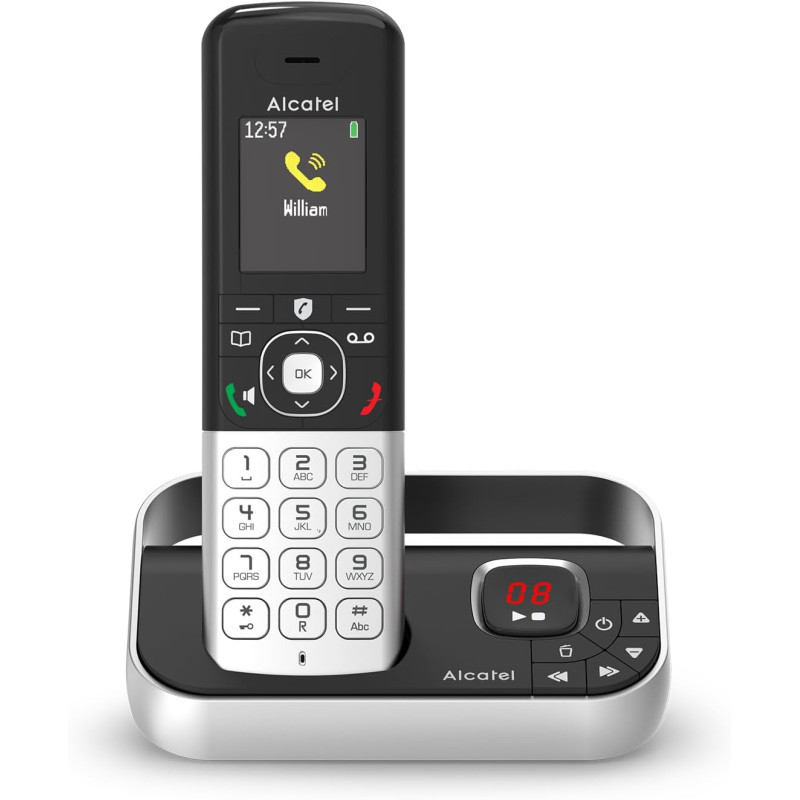 ALCATEL FX990 Voice - Téléphone Fixe sans Fil DECT avec Répondeur - Écran Graphique Couleur Haute résolution - Mains Libres - Bl