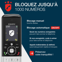 ALCATEL FX990 Voice Duo - Téléphone Fixe sans Fil DECT avec Répondeur 50 Min - Écran Graphique Couleur Haute Résolution - Mains 