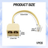 Adaptateur RJ11 avec câble, Répartiteur de téléphone RJ11, Double prise téléphonique RJ11 6P4C pour téléphone fixe et box