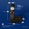 Panasonic KX-TGU130EXB Téléphone Numérique sans Fil avec Répondeur, Unité de Base et 1 Combiné, Écran LCD, Grosses Touches, Appe