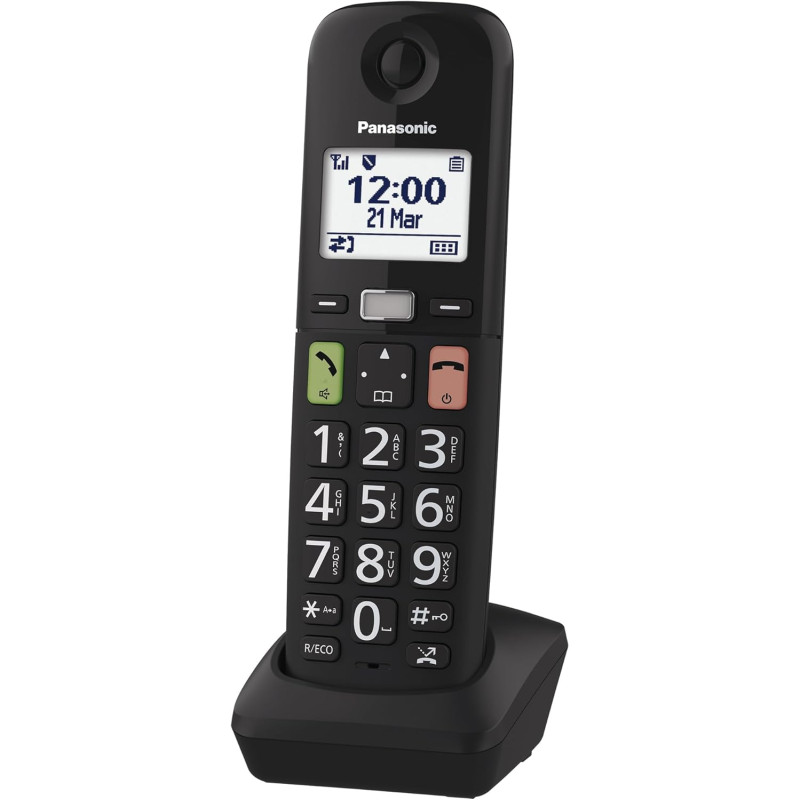 Panasonic KX-TGUA10EXB Combiné Supplémentaire pour Téléphones Numériques sans Fil KX-TGU130/KX-TGU110, Grosses Touches, Appel Fa