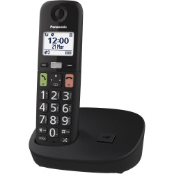 Panasonic KX-TGU110EXB Téléphone Numérique sans Fil, Écran LCD, Grosses Touches, Appel Favori, Compatible avec Les Appareils Aud
