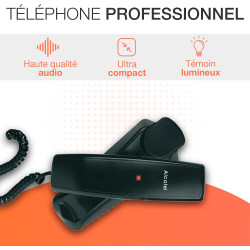 ALCATEL Temporis 10 PRO - Téléphone Fixe Filaire Professionnel - Monobloc - Indicateur Lumineux Pour Appel Entrant - Touche Rapp