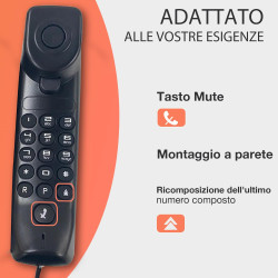 ALCATEL Temporis 10 Pro - Téléphone Fixe Filaire Professionnel - Monobloc - Indicateur Lumineux pour Appel Entrant - Touche Rapp