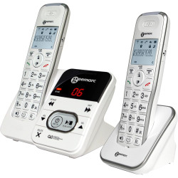 Geemarc Amplidect 295 Duo - Téléphone Amplifié sans Fil et Son Combiné Additionnel avec Répondeur, Sonnerie Puissante et Grosses