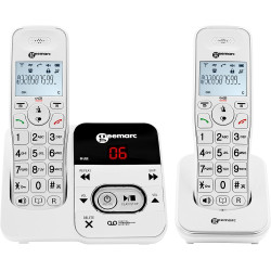 Geemarc Amplidect 295 Duo - Téléphone Amplifié sans Fil et Son Combiné Additionnel avec Répondeur, Sonnerie Puissante et Grosses