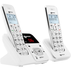 Geemarc Amplidect 295 Duo - Téléphone Amplifié sans Fil et Son Combiné Additionnel avec Répondeur, Sonnerie Puissante et Grosses