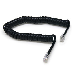Waytex 39105 Cordon pour Combiné de Téléphone Extensible en Spirale Câble Plat RJ9 35 cm à 2 m