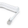 Waytex 39106 Cordon pour Combiné de Téléphone Extensible en Spirale Câble Plat RJ9 35 cm à 2 m