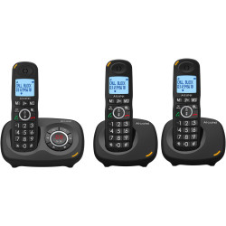 ALCATEL XL595 B Voice Trio - Téléphone Fixe Sans Fil Senior Avec Répondeur - Grand Écran Rétroéclairé - Mains Libres - Fonction 