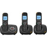 ALCATEL XL595 B Voice Trio - Téléphone Fixe Sans Fil Senior Avec Répondeur - Grand Écran Rétroéclairé - Mains Libres - Fonction 