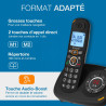 ALCATEL XL595 B Voice Duo - Téléphone Fixe Sans Fil Senior Avec Répondeur - Grand Écran Rétroéclairé - Mains Libres - Fonction B