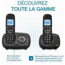 ALCATEL XL595 B Voice Duo - Téléphone Fixe Sans Fil Senior Avec Répondeur - Grand Écran Rétroéclairé - Mains Libres - Fonction B
