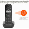Gigaset AS690 Teléfono DECT/analógico Identificador de llamadas Negro
