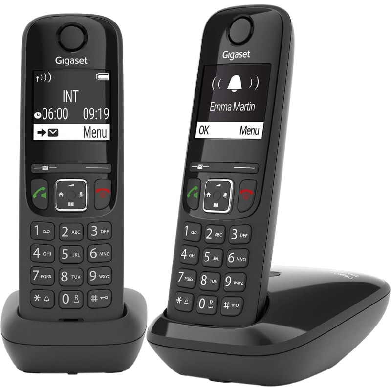 Gigaset AS690 Duo Teléfono DECT/analógico Identificador de llamadas Negro