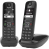 Gigaset AS690 Duo Teléfono DECT/analógico Identificador de llamadas Negro