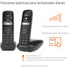 Gigaset AS690 Duo Teléfono DECT/analógico Identificador de llamadas Negro