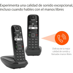 Gigaset AS690 Duo Teléfono DECT/analógico Identificador de llamadas Negro