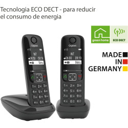 Gigaset AS690 Duo Teléfono DECT/analógico Identificador de llamadas Negro