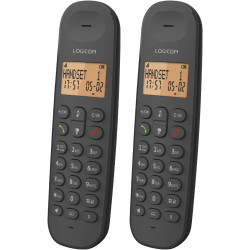 Logicom ILOA 255T Téléphone Fixe sans Fil avec Répondeur Enregistreur - Duo - Téléphones analogiques et dect - Noir