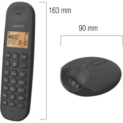 Logicom ILOA 255T Téléphone Fixe sans Fil avec Répondeur Enregistreur - Duo - Téléphones analogiques et dect - Noir