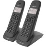 Logicom VEGA 255T Téléphone Fixe sans Fil Duo avec Répondeur Noir 2 combinés