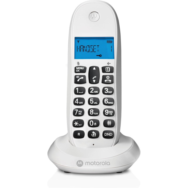 Motorola C1001CBW+ - Téléphone numérique sans Fil DECT - Mode Blocage d'appel, Identification de l'appelant, Mains Libres, réper