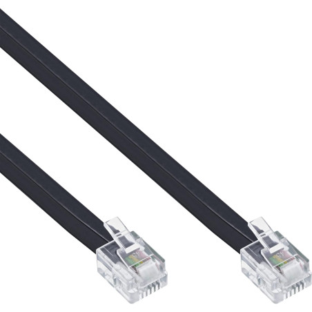 InLine 18842 câble de téléphone 2 m Noir - Cables de téléphone (2 m, RJ12, RJ12, Noir, Male connector / Male connector)