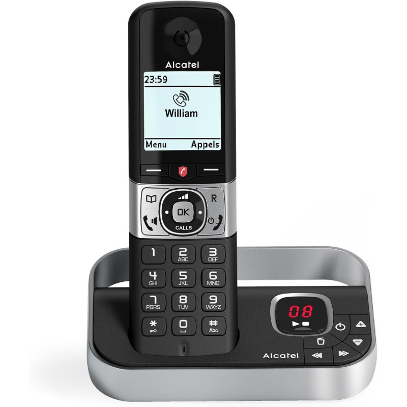 ALCATEL F890 Voice - Téléphone Fixe Sans Fil DECT Avec Répondeur - Écran Graphique Haute Résolution - Mains Libres - Blocage Des