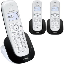 VTech Téléphone sans Fil DECT à 3 combinés, à Double Charge avec répondeur, Blocage d'appel, Identification de l'appelant/Appel 
