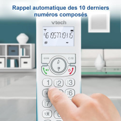VTech CS1500 Téléphone sans Fil DECT à Double Charge avec Blocage d'appel, Identification de l'appelant/Appel en Attente, Haut-P