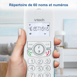 VTech CS1500 Téléphone sans Fil DECT à Double Charge avec Blocage d'appel, Identification de l'appelant/Appel en Attente, Haut-P