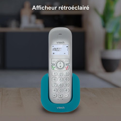 VTech CS1500 Téléphone sans Fil DECT à Double Charge avec Blocage d'appel, Identification de l'appelant/Appel en Attente, Haut-P