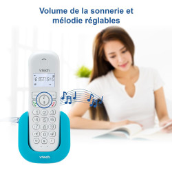 VTech CS1500 Téléphone sans Fil DECT à Double Charge avec Blocage d'appel, Identification de l'appelant/Appel en Attente, Haut-P