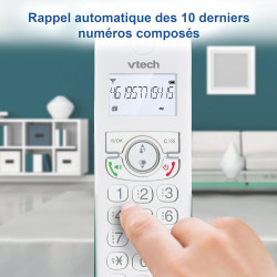 VTech CS1500 Téléphone sans Fil DECT à Double Charge avec Blocage d'appel, Identification de l'appelant/Appel en Attente, Haut-P